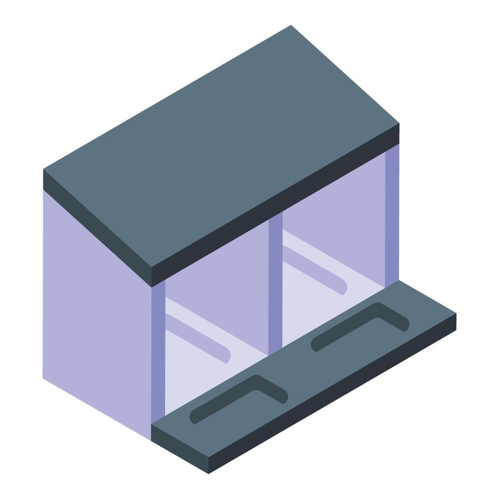 Chicken farm box icon isometric vector. Egg hen stable vector