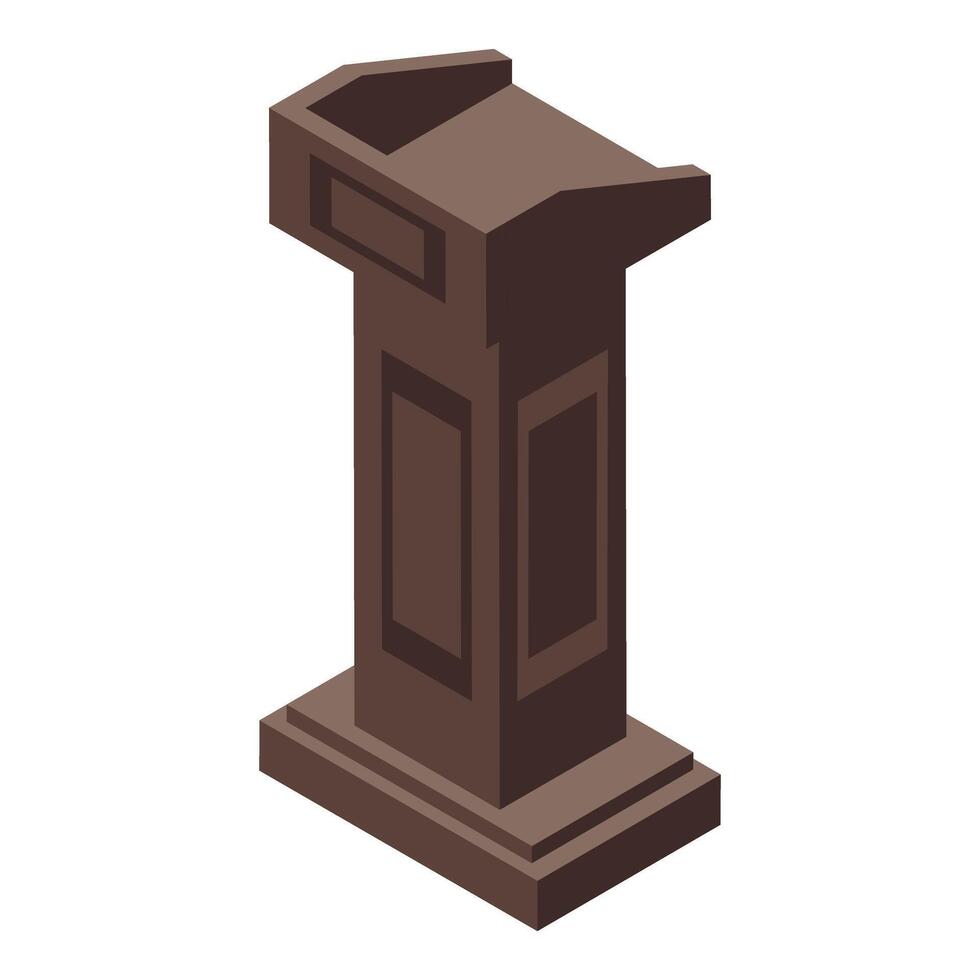 Election tribune icon isometric vector. Public speech stage pulpit vector