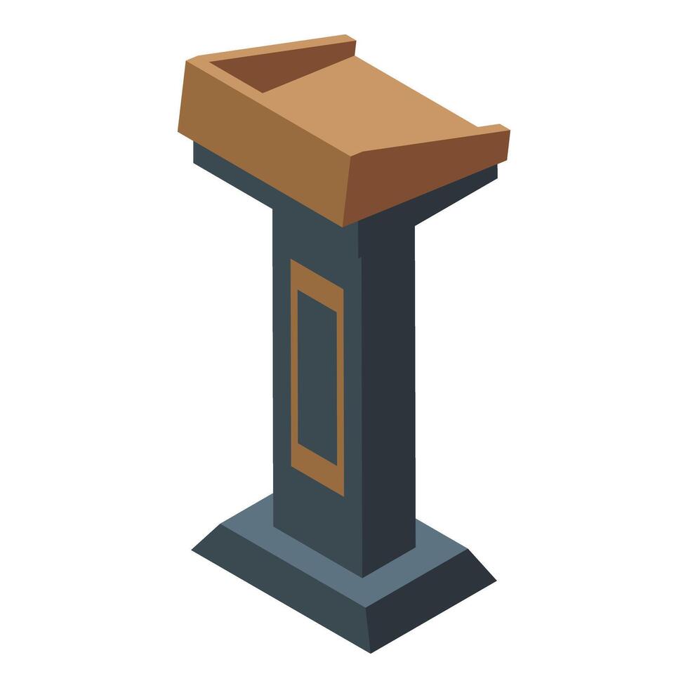 Election campaign tribune icon isometric vector. Podium pulpit place vector