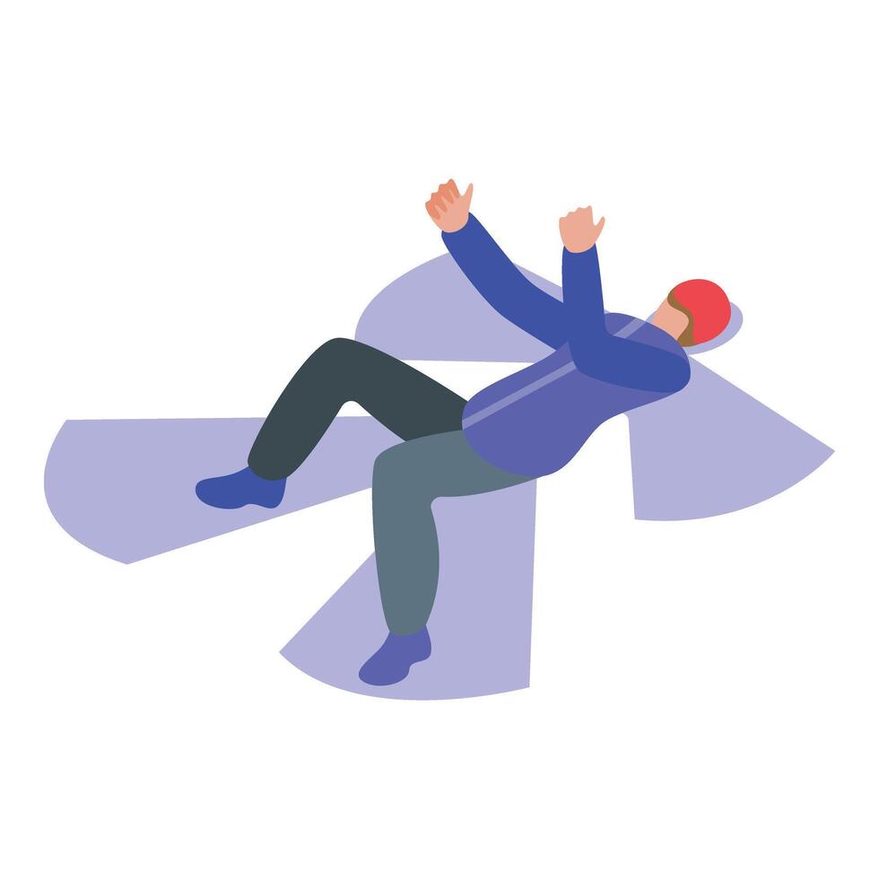 Kid snow angel icon isometric vector. Person outside vector