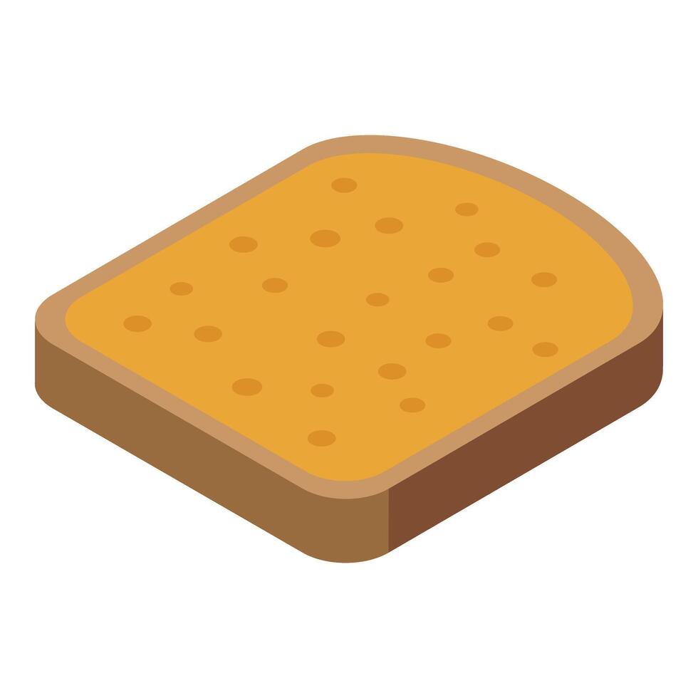 un pan grano rebanada icono isométrica vector. fiesta nutrición vector