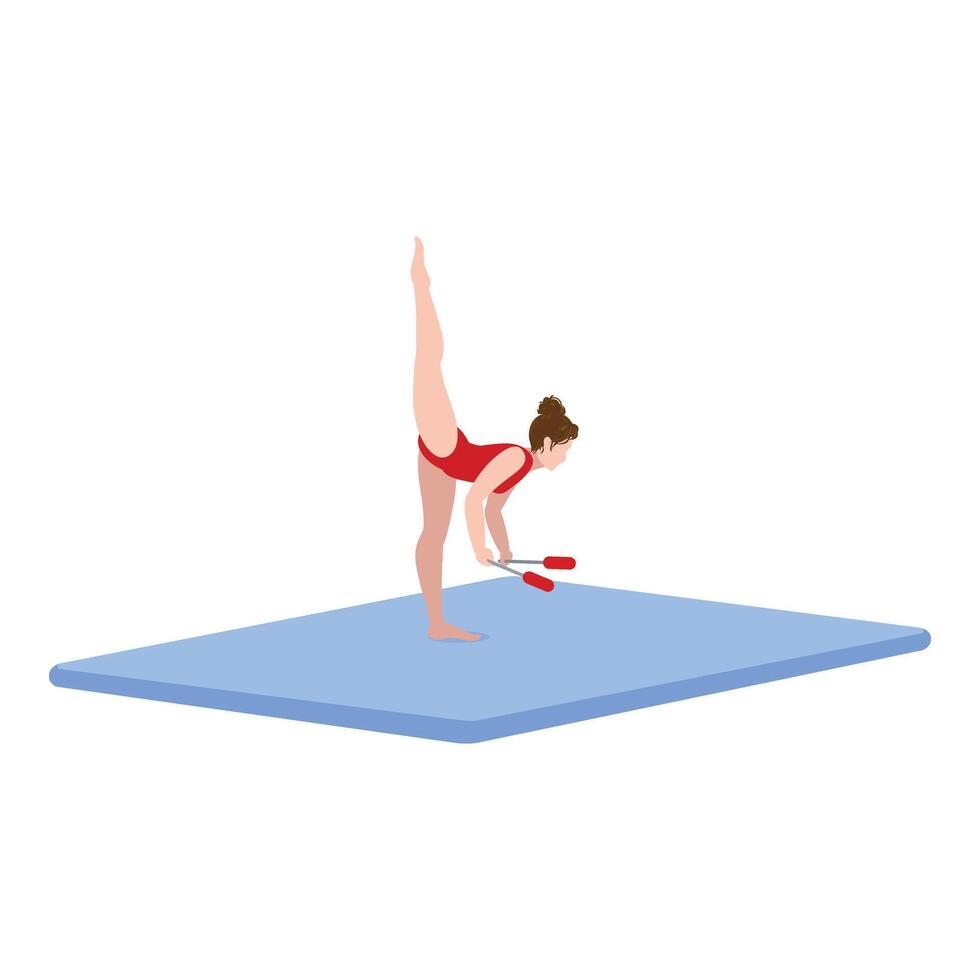 Gear equipment for mat gymnastic icon cartoon vector. Vault center vector