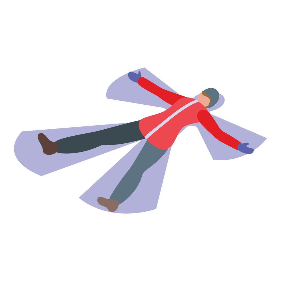 Winter snow angel icon isometric vector. Season outside vector