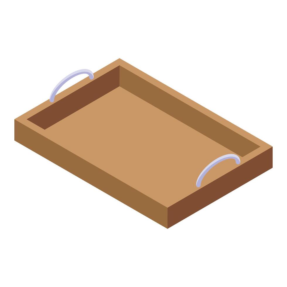 Bed breakfast meal tray icon isometric vector. Mealtime serving platter vector