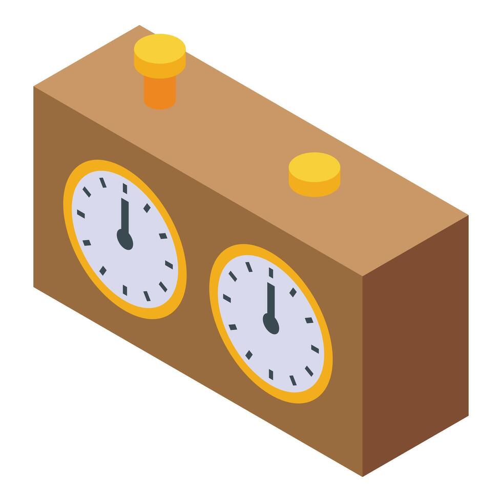 Chess game clock icon isometric vector. Classic child classroom vector