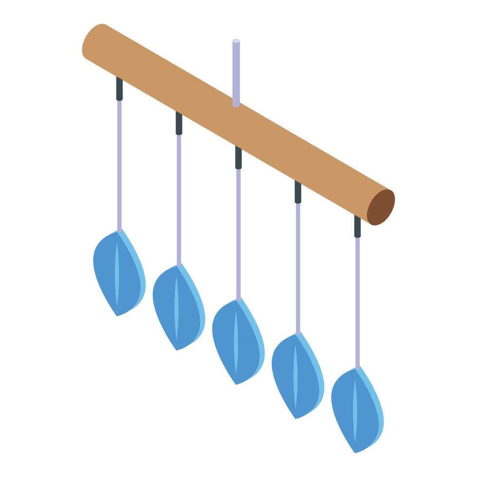 Calming wind chime icon isometric vector. Meditative musical instrument vector