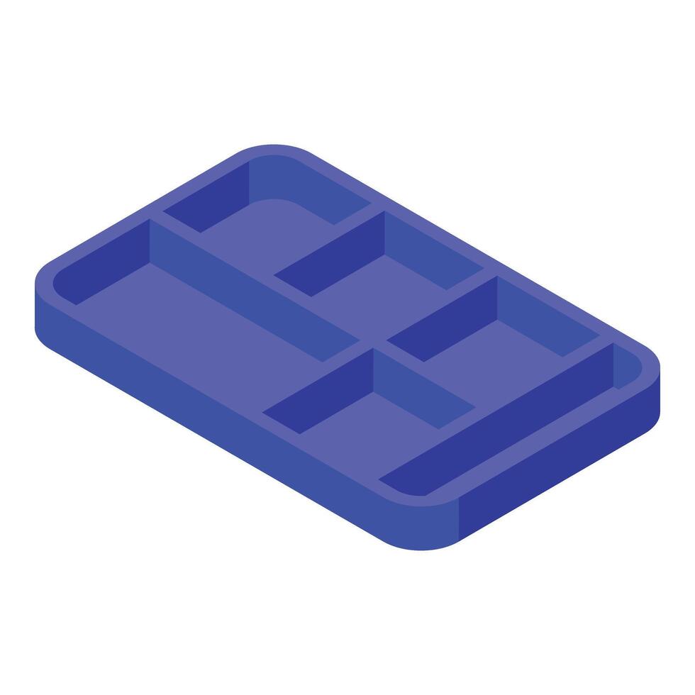 Breakfast food tray icon isometric vector. Nutrition divided platter vector
