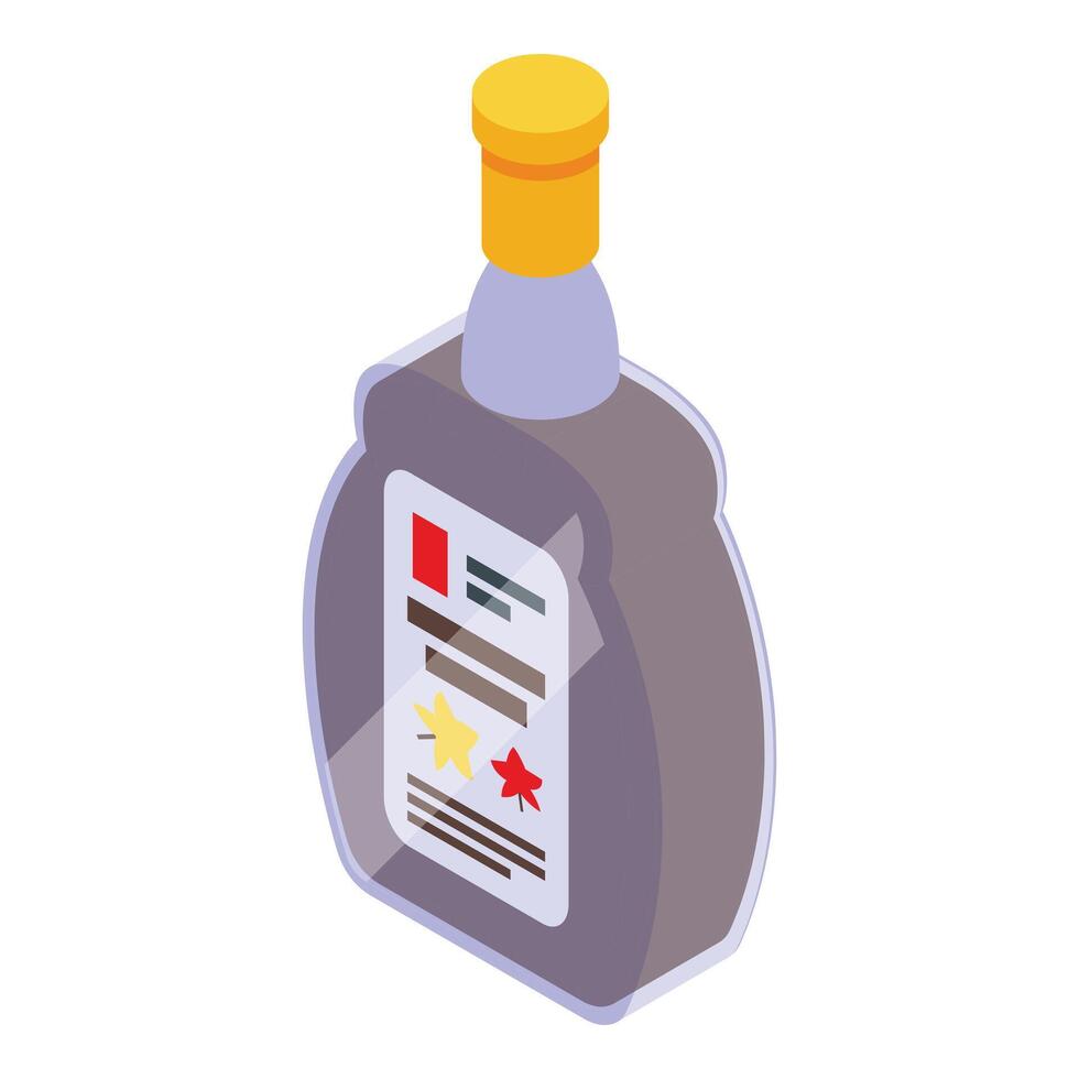 Maple sugary fluid bottle icon isometric vector. Tree sap container vector