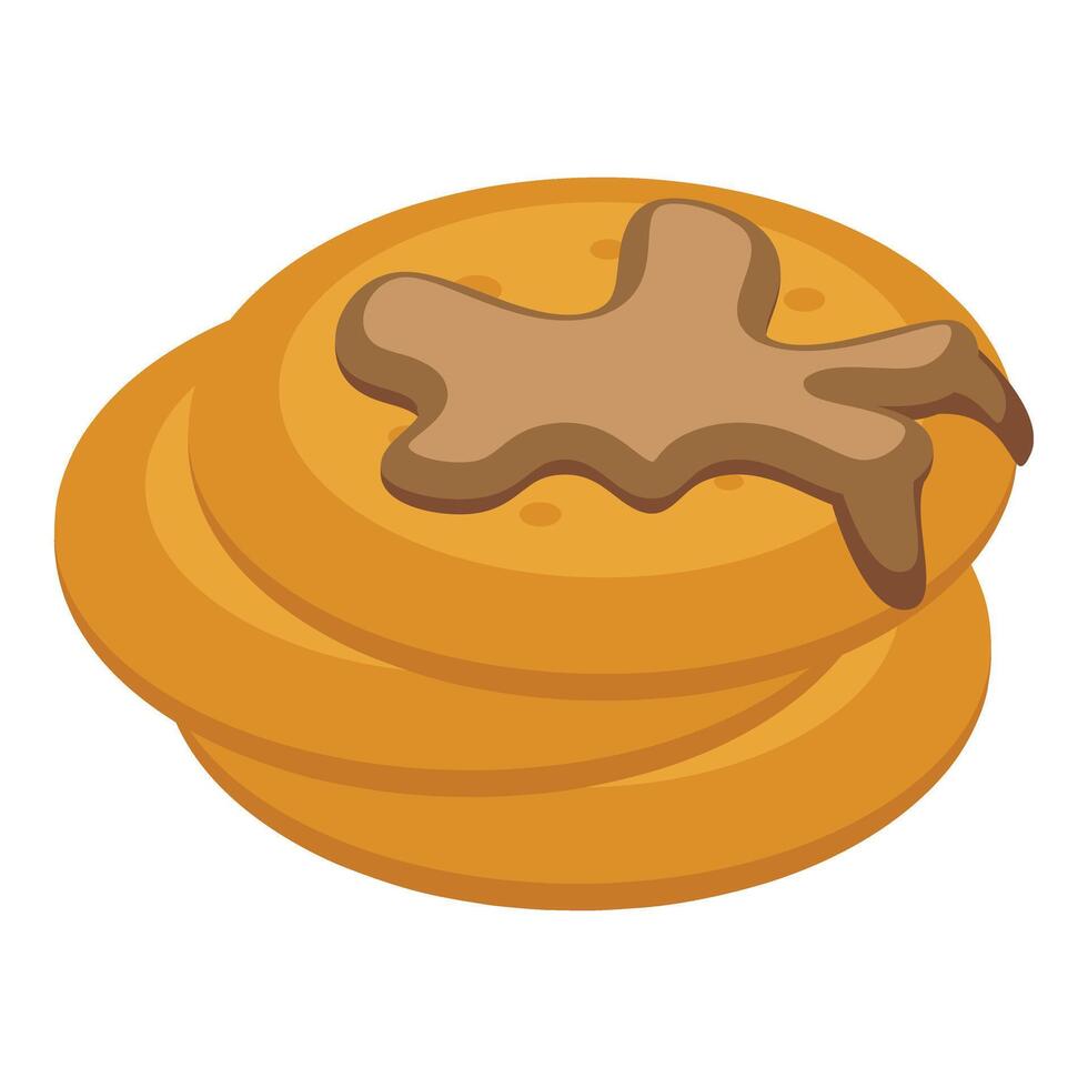 Dessert with maple syrup icon isometric vector. Sugary pure extract vector