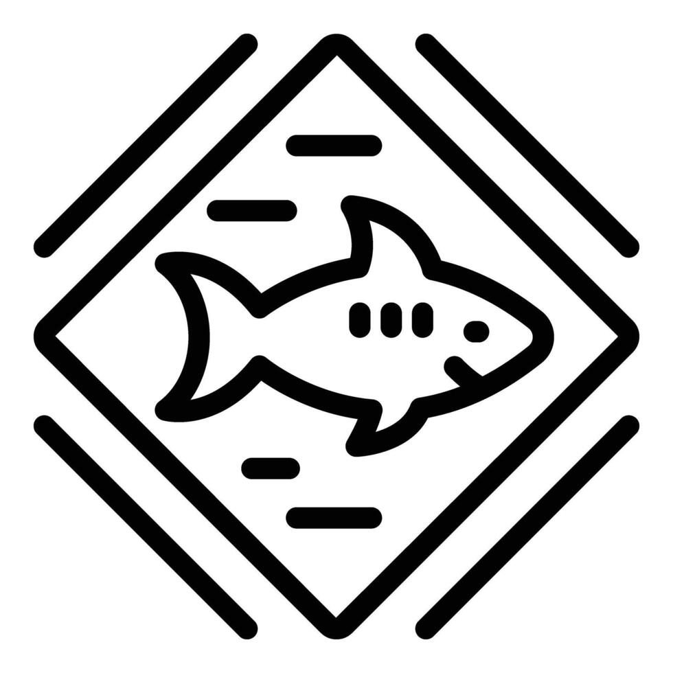 Sharks precaution icon outline vector. Beware shark animal vector