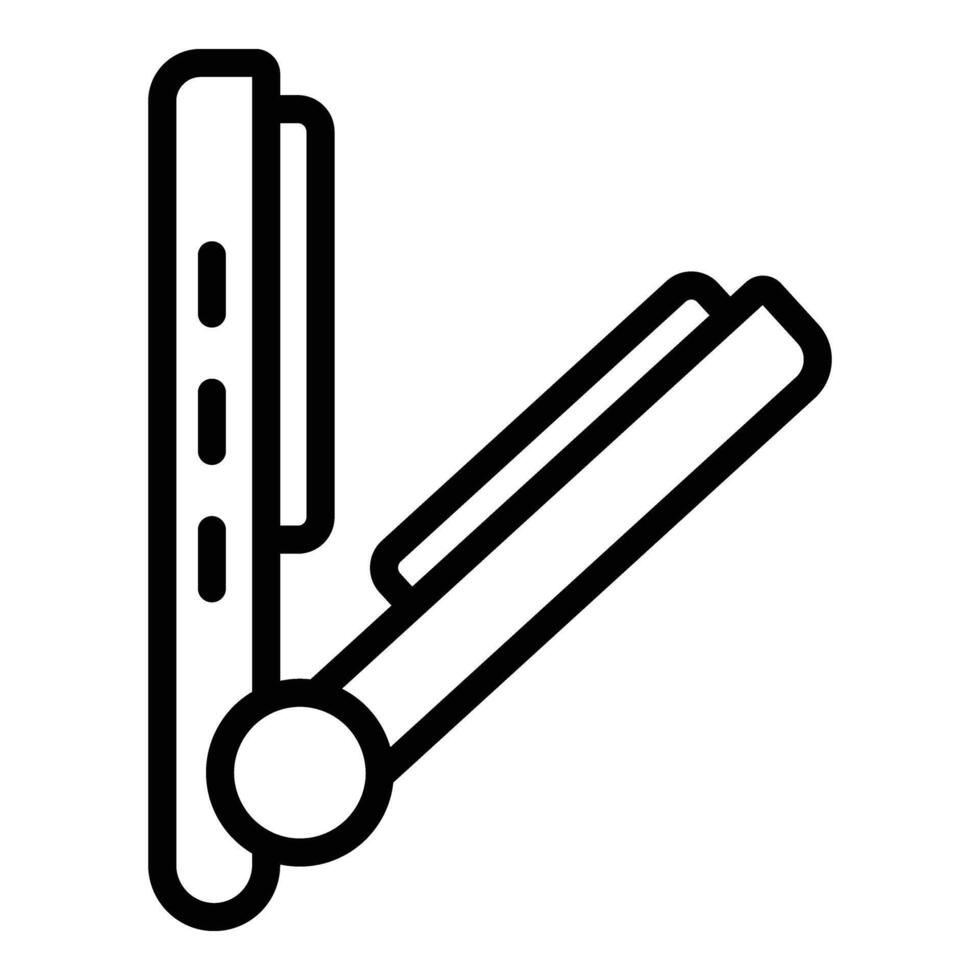Hair straightening equipment icon outline vector. Hairdressing iron vector