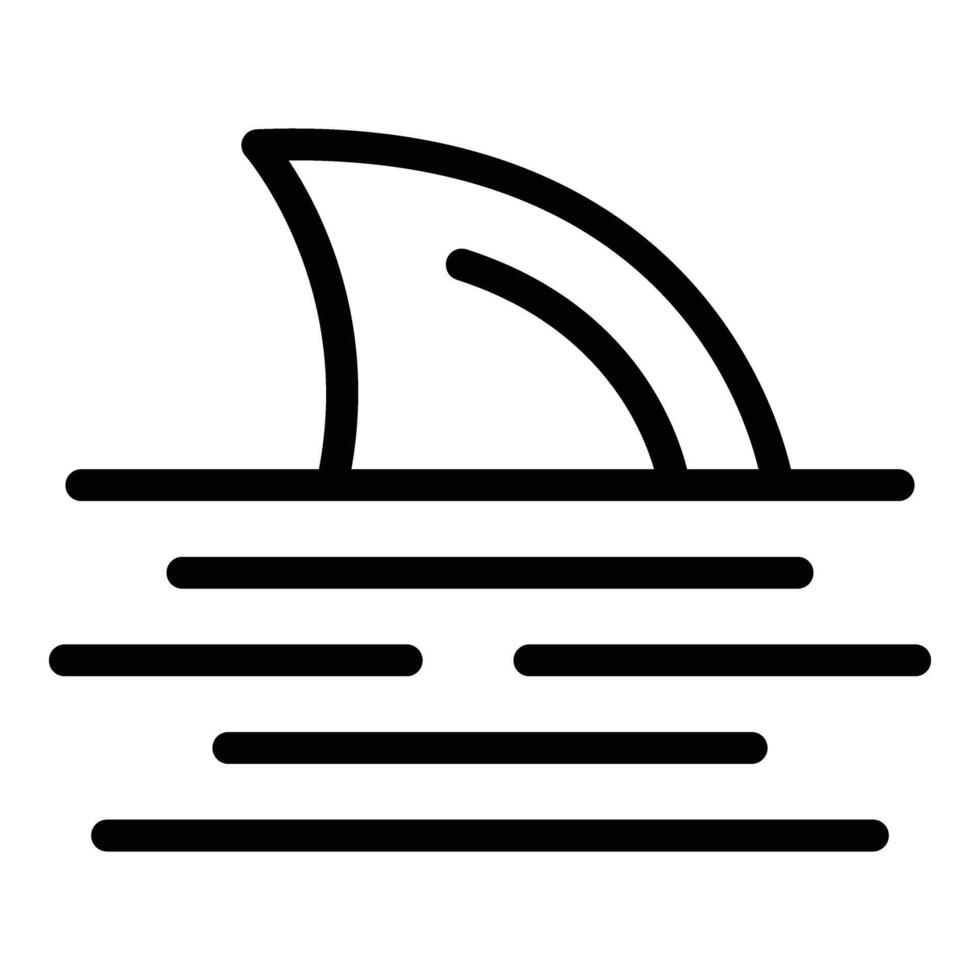 Emergency sharks assault warning icon outline vector. Coastline predator alert warning vector