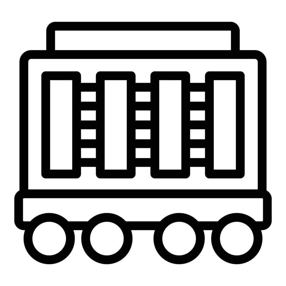 Freight forwarder train icon outline vector. Locomotive distribution vector