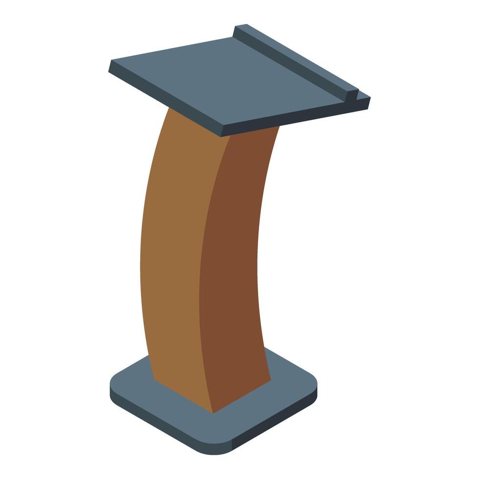 Speaking pedestal icon isometric vector. Public speaker dais vector