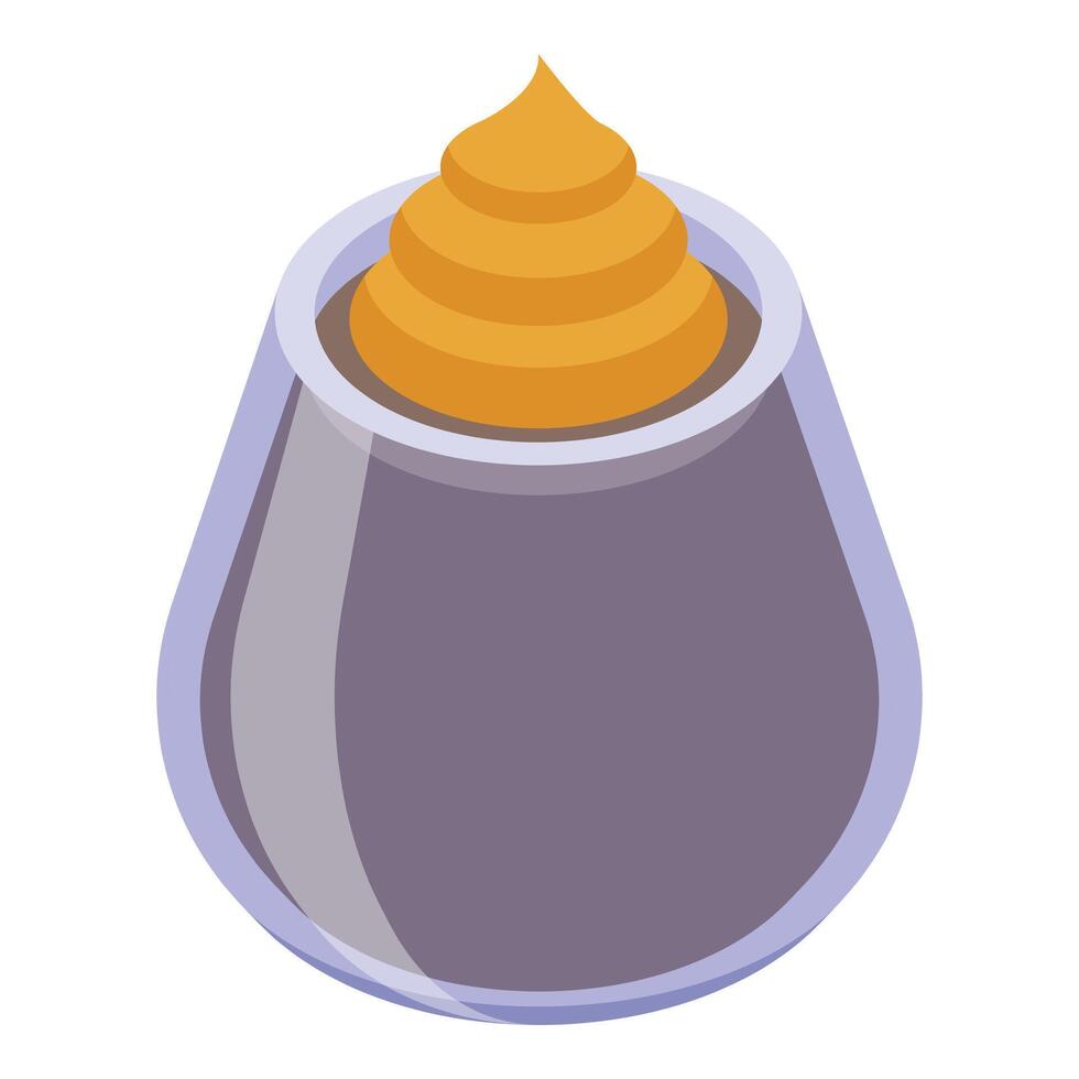 Cream juice cocktail icon isometric vector. Umbrella summer vector