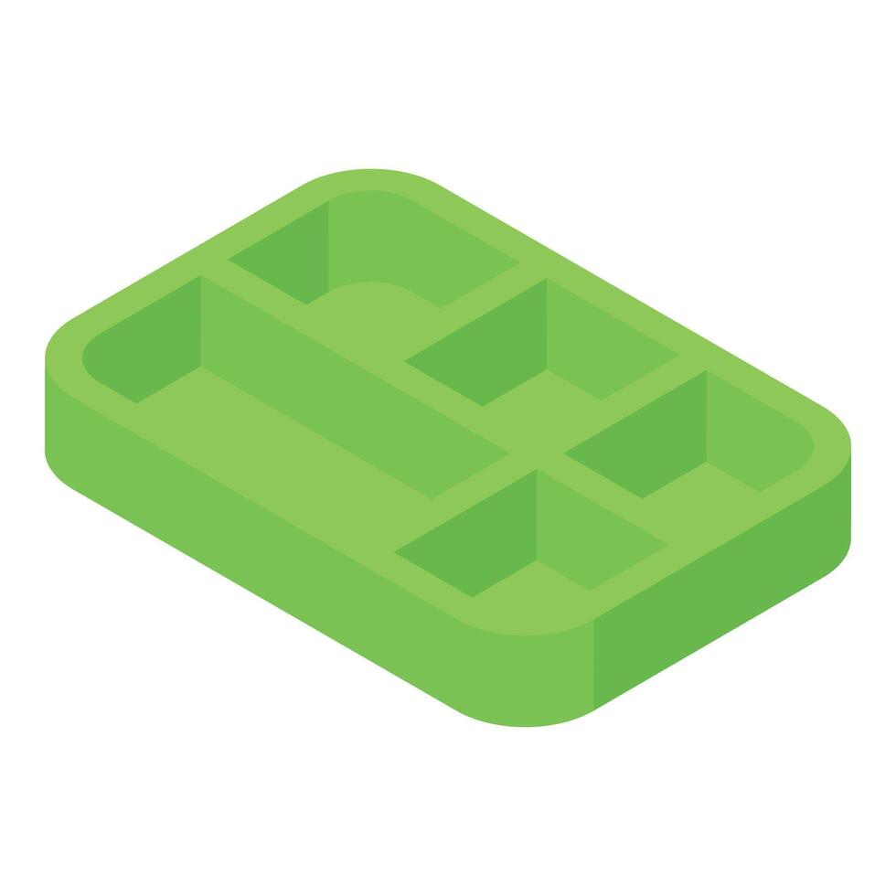 Lunchtime serving tray icon isometric vector. Alimentation tableware platter vector