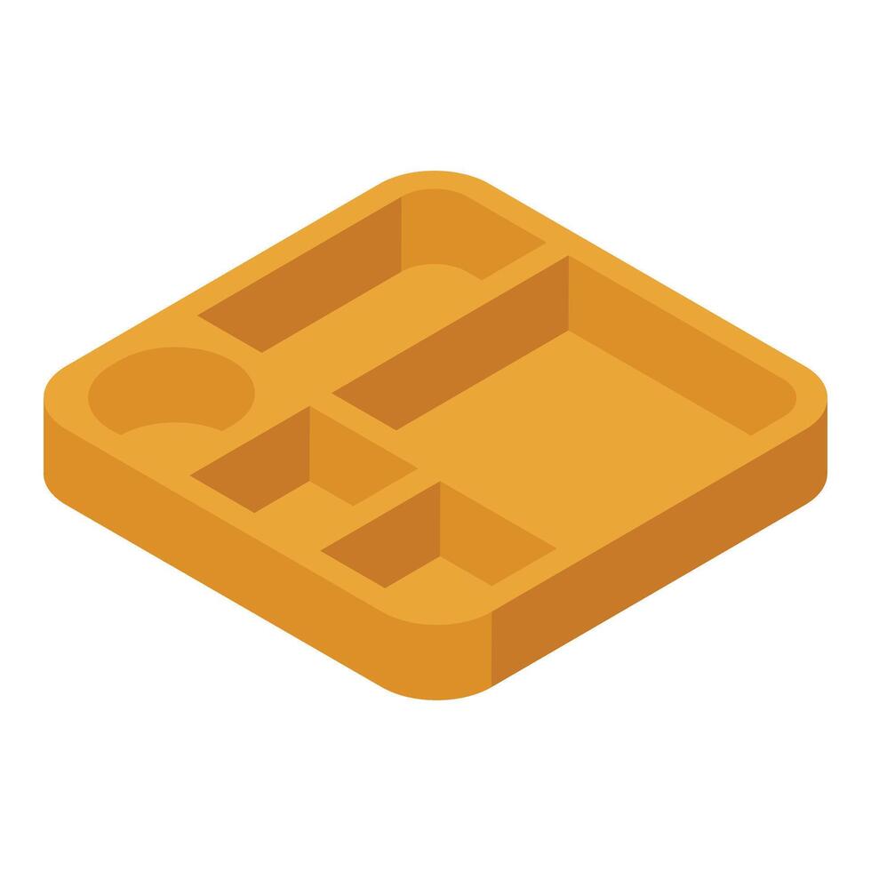 Divided serving tray icon isometric vector. Snacks food holder vector