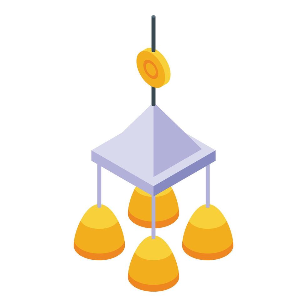Decorative wind chime icon isometric vector. Home sound arrangement vector