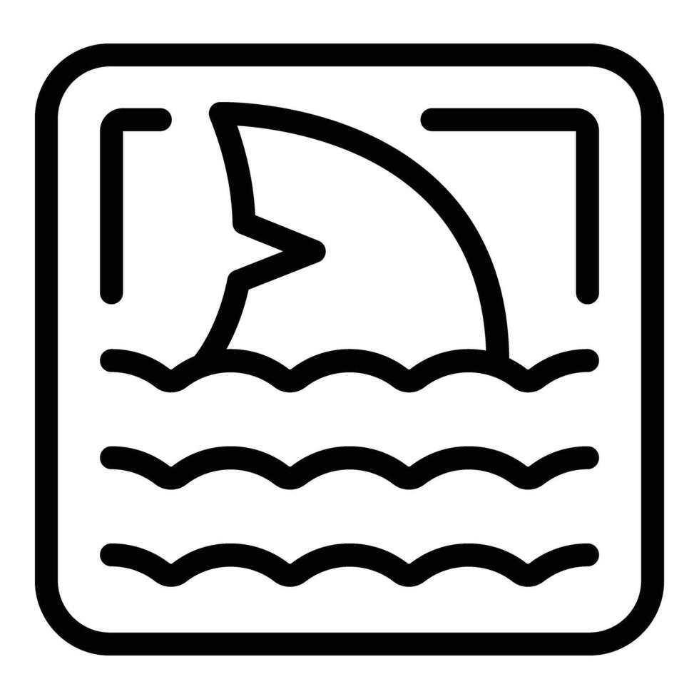 Sharks zone icon outline vector. Dangerous predator area vector