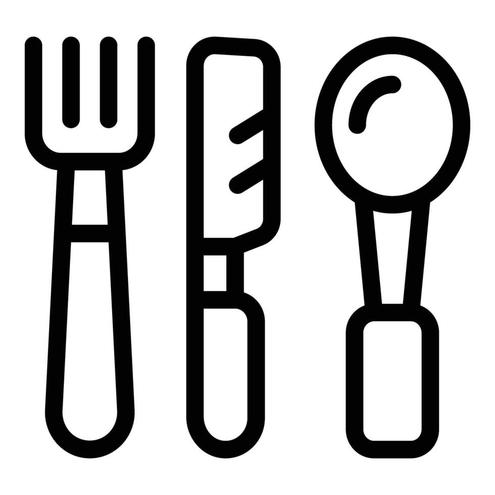 Eating cutlery icon outline vector. Spoon and fork utensils vector