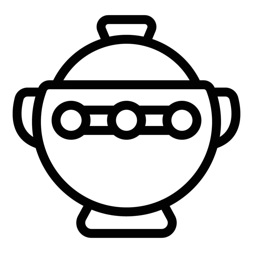 Cocinando maceta icono contorno vector. utensilios de cocina herramienta vector