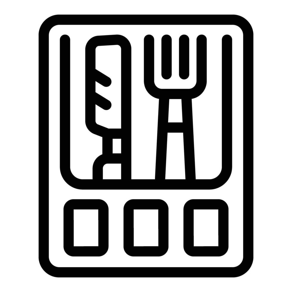 Knife and fork cutlery icon outline vector. Eating tools vector