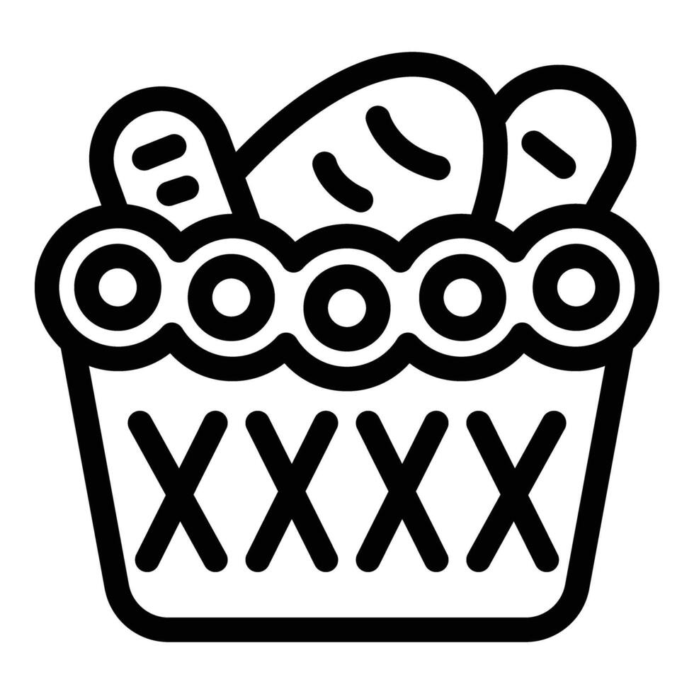 un pan envase icono contorno vector. comida mesa buque vector