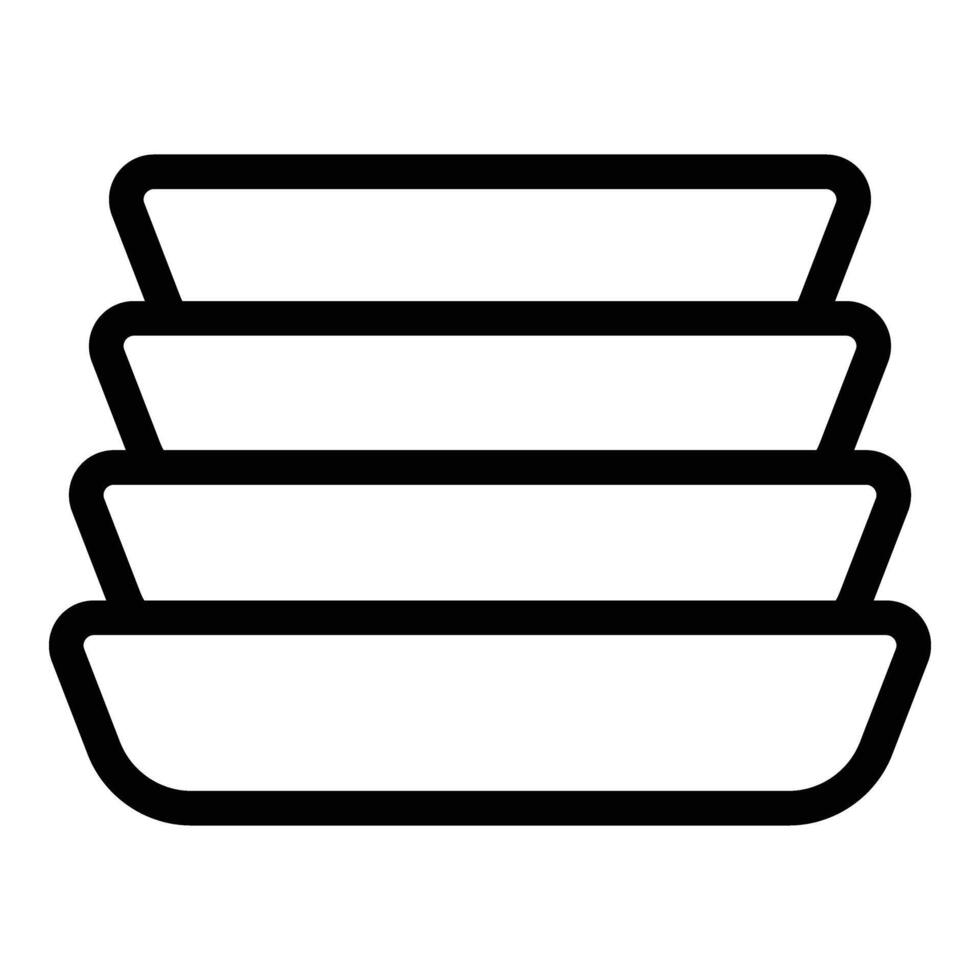 Plates stack icon outline vector. Eating tableware vector