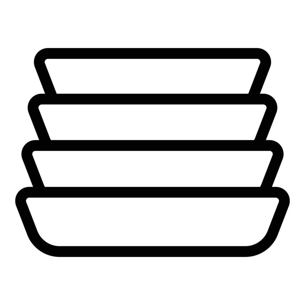 Plates stack icon outline vector. Eating tableware vector