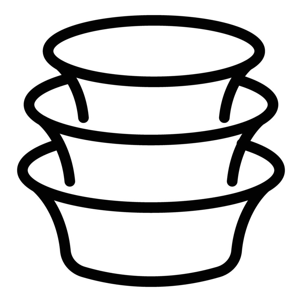 Eating bowls icon outline vector. Kitchen dish plates vector