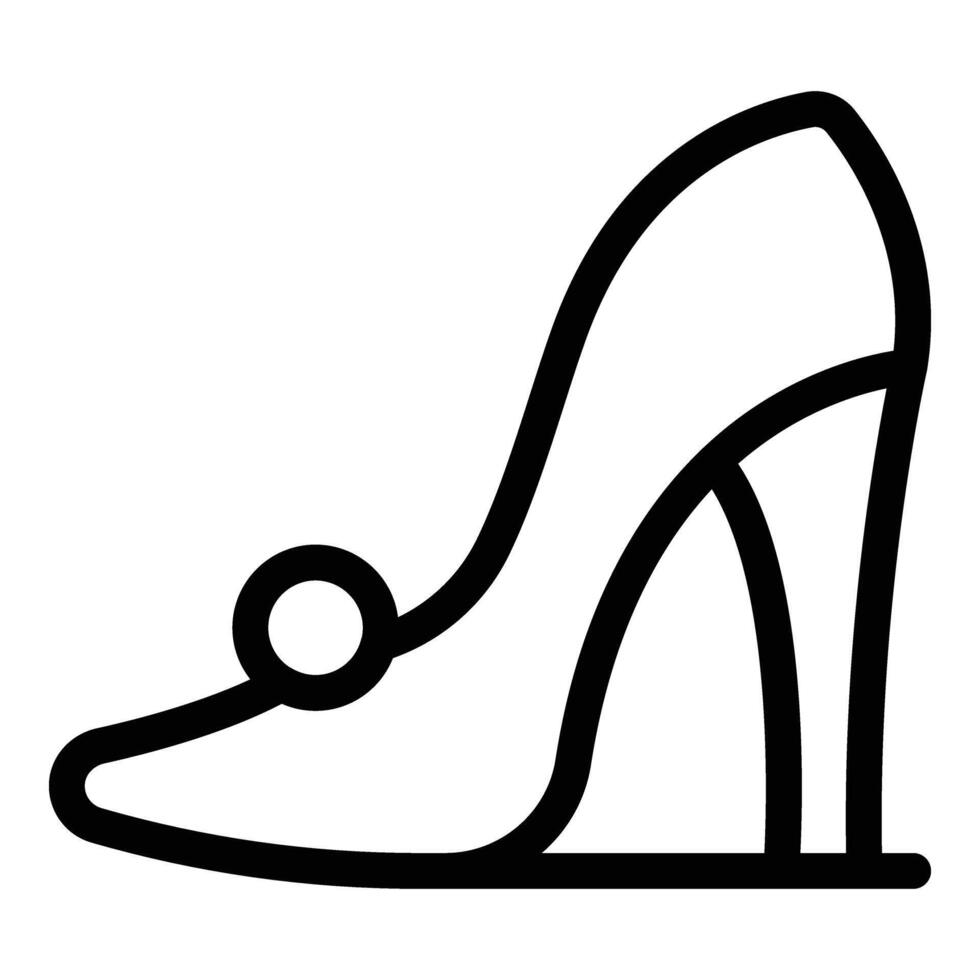 Leather stiletto icon outline vector. Voguish designer shoes collection vector