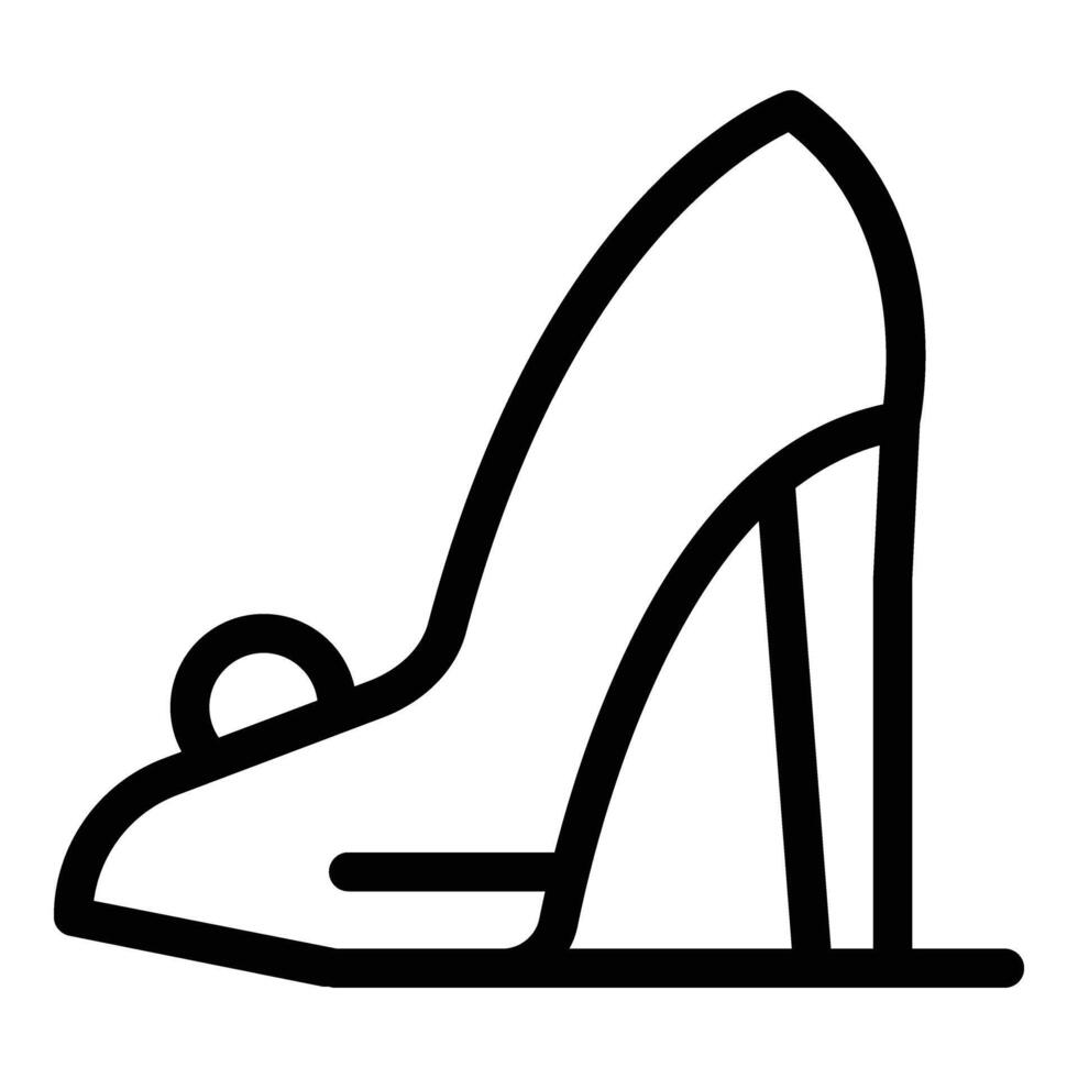 elegante alto tacones icono contorno vector. diseñador zapato par vector