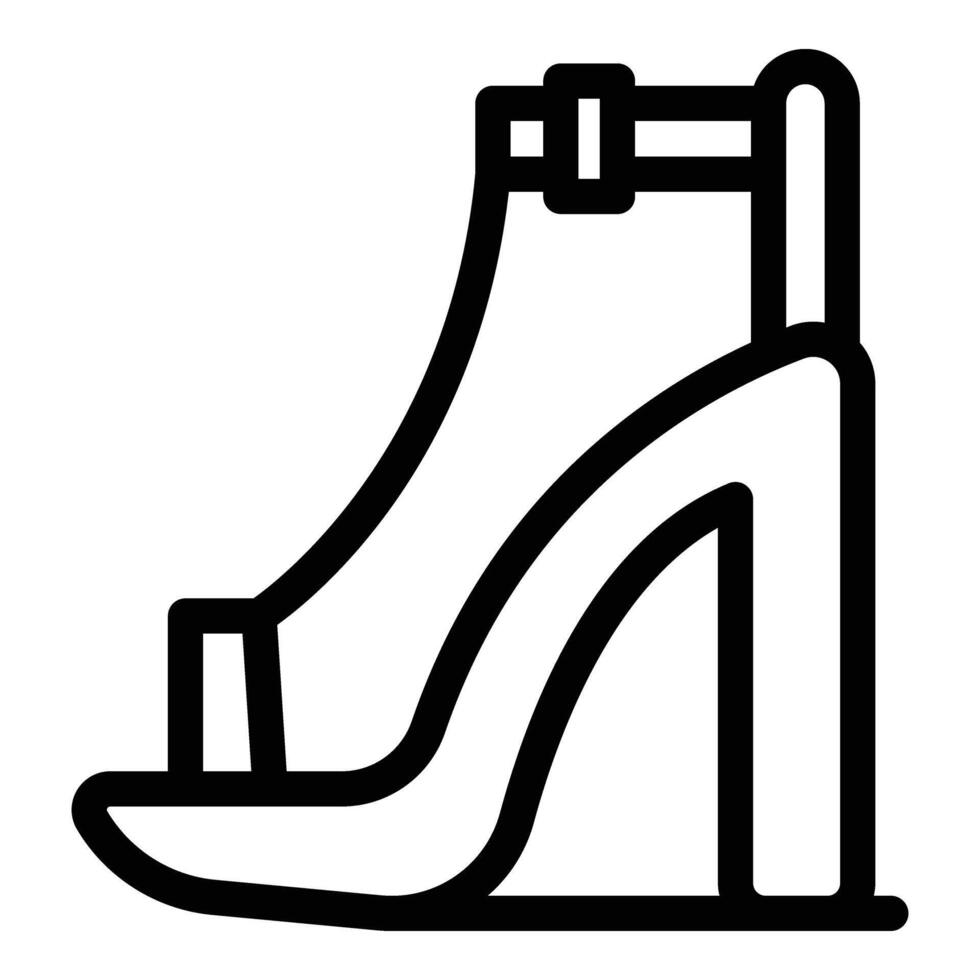 High rise strappy shoes icon outline vector. Ladylike glamorous pumps vector