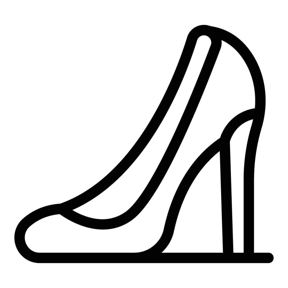 elevado dama Zapatos icono contorno vector. estilete tacones vector