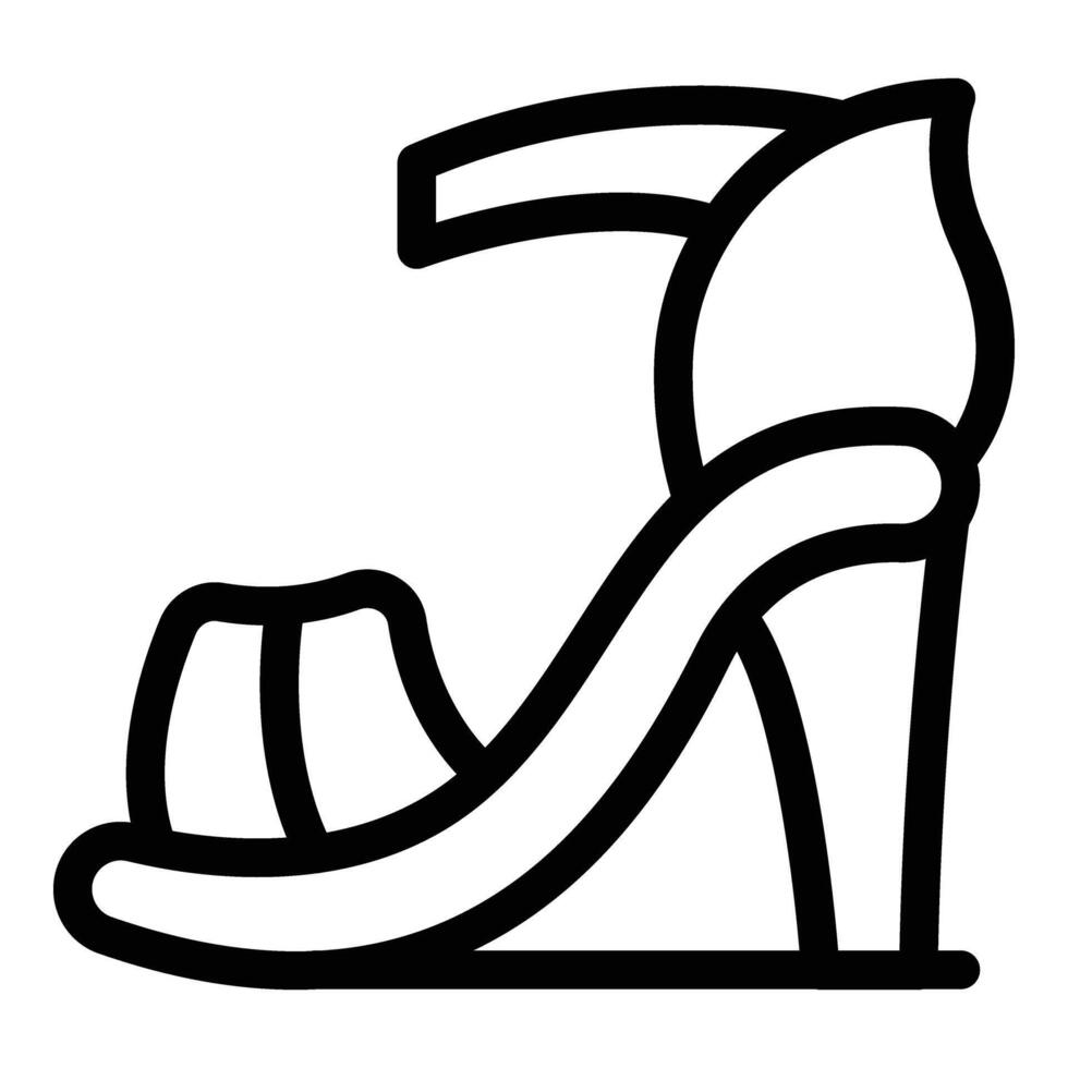 alto tacones par icono contorno vector. sumamente elegante de buen tono Zapatos colección vector