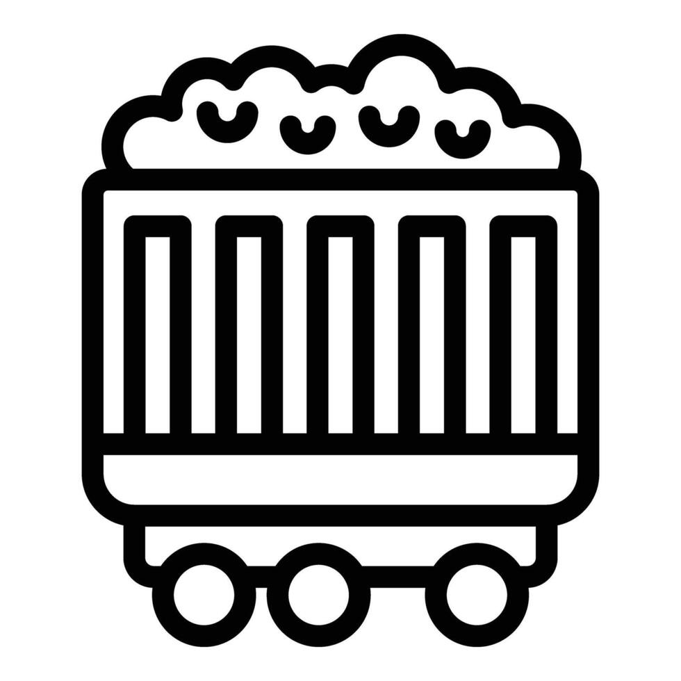 Rolling stock wagon icon outline vector. Train freight locomotive vector