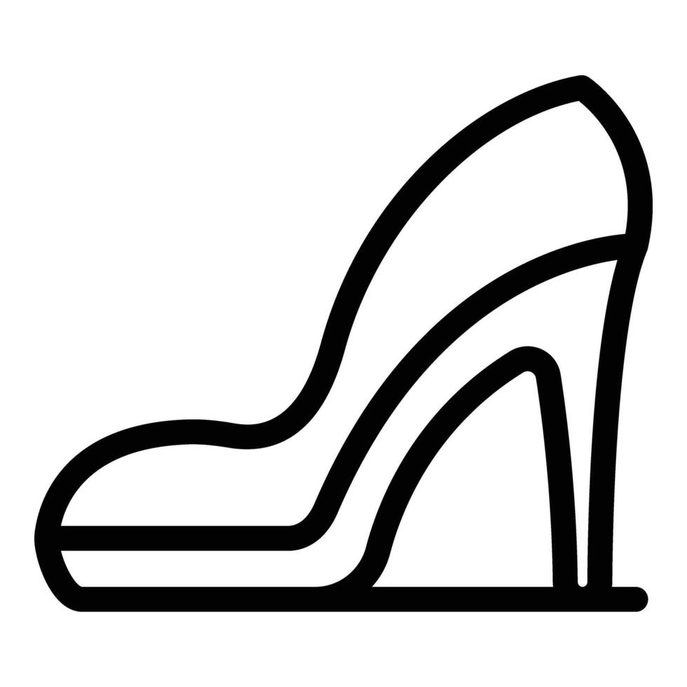 vestir elegante alto tacones icono contorno vector. noche atuendo calzado vector