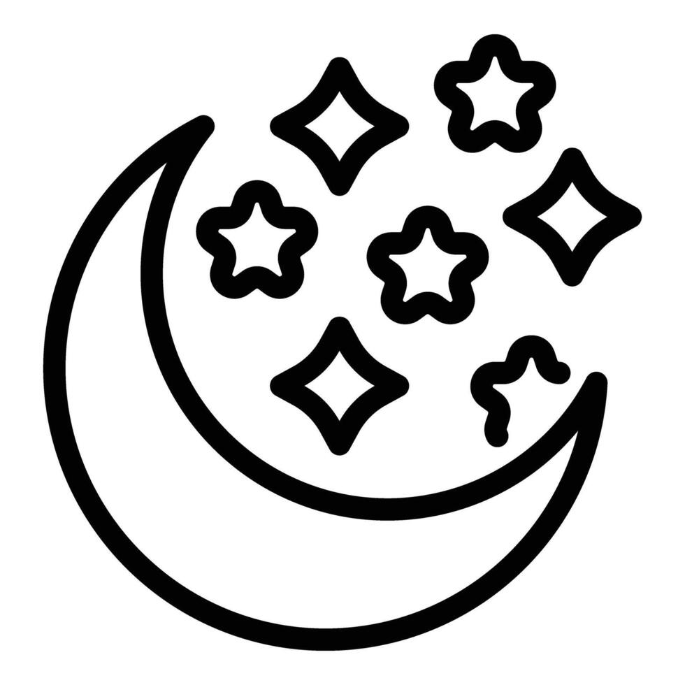 Nighttime icon outline vector. Sleeping regimen vector