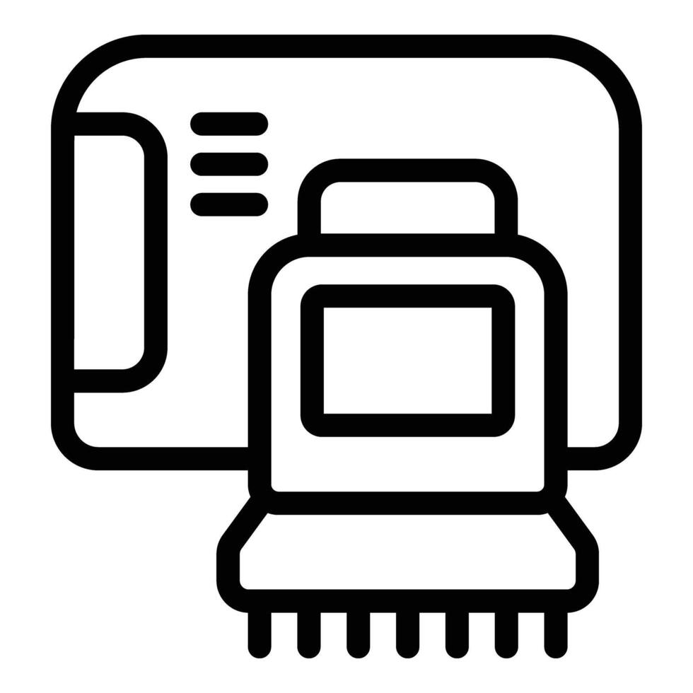 Blow dryer icon outline vector. Automated public toilet drier vector