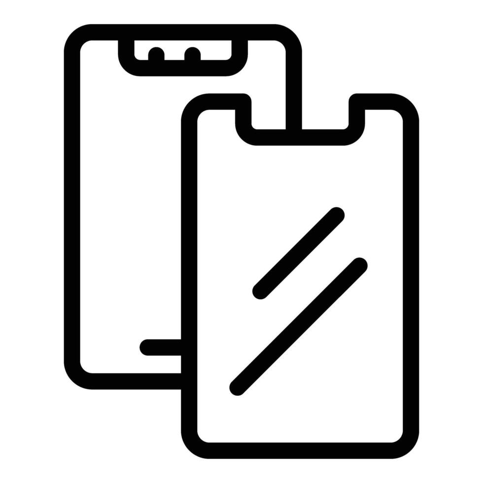 Toughened phone glass icon outline vector. Broken phone gadget vector