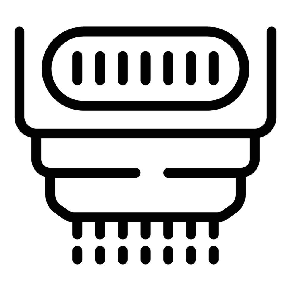 Area de aseo mano secadora icono contorno vector. baño aire caja secadora vector