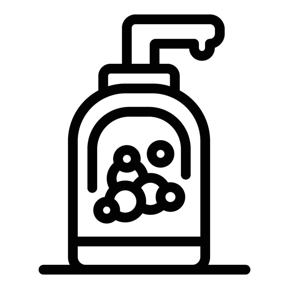 el plastico botella jabón dispensador icono contorno vector. higiénico Lavado cosmético producto vector