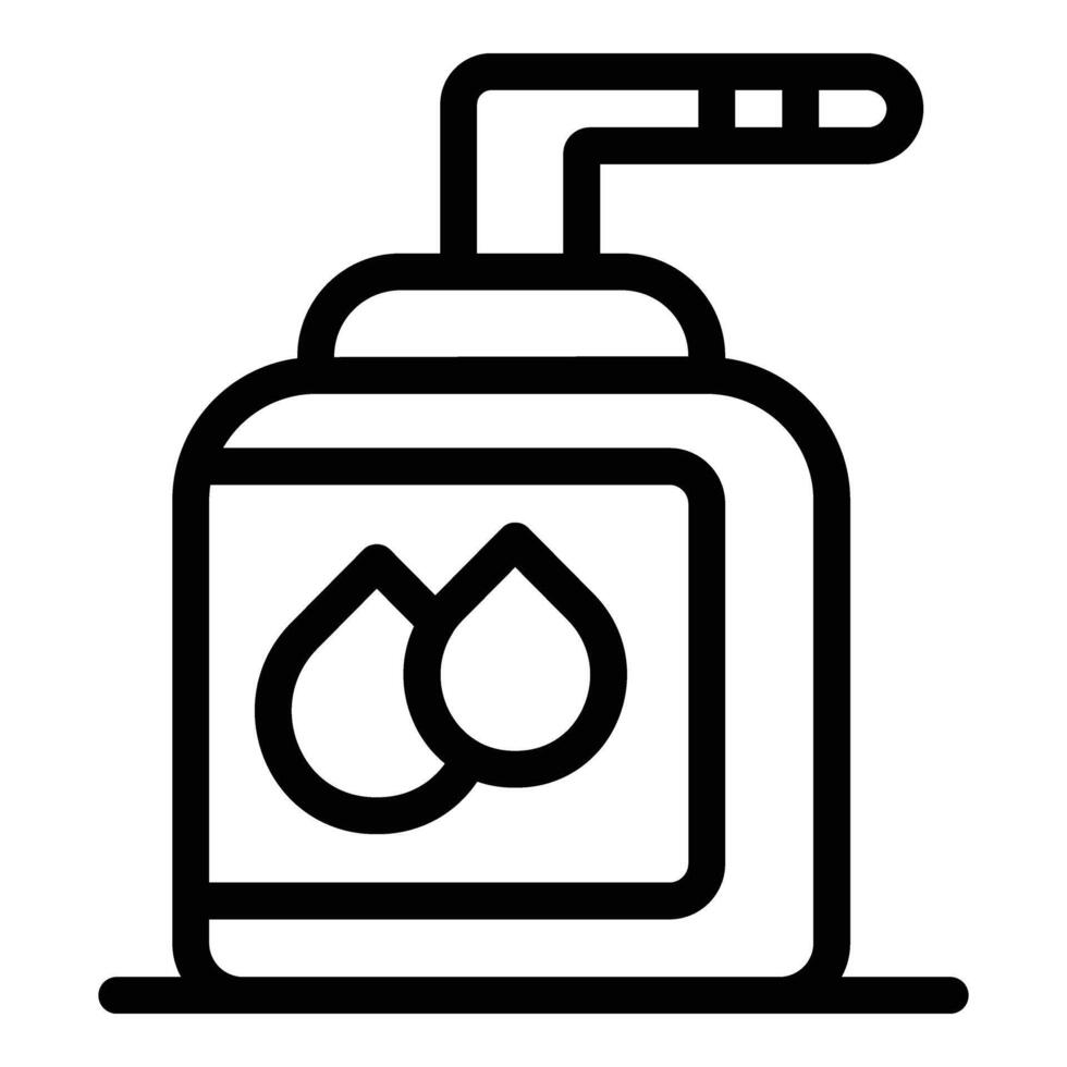 líquido jabón botella icono contorno vector. cosmético cuidado dispensador vector