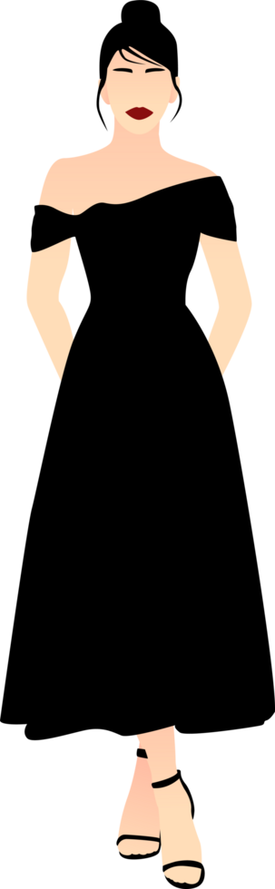 women's with black dress png