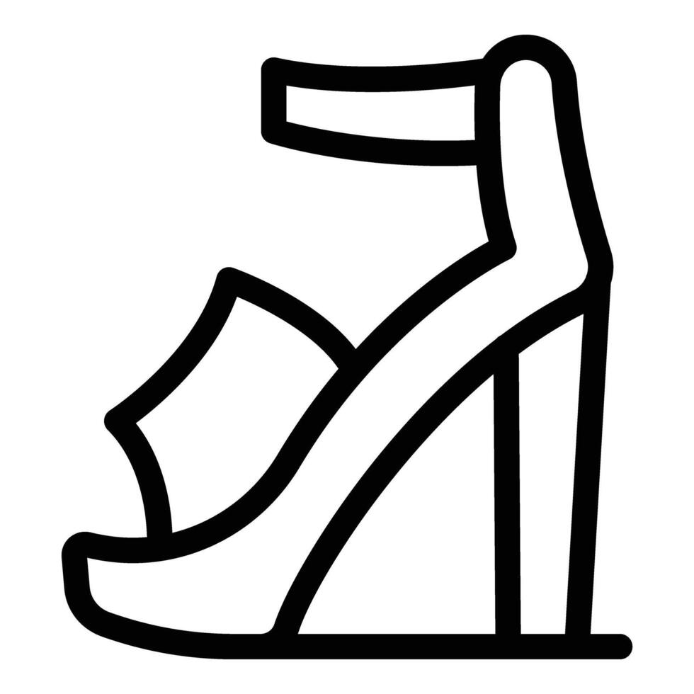 Moda sandalias tacones icono contorno vector. elegante clásico calzado vector