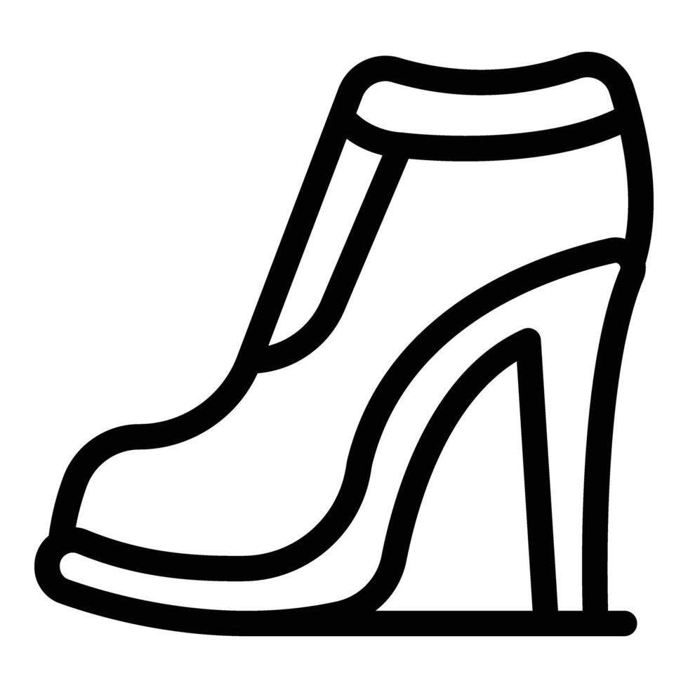 Platform high heels icon outline vector. Elegant model footwear vector