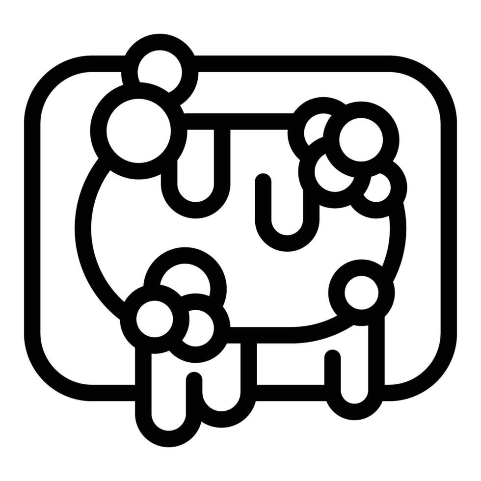 Bubbly soap bar icon outline vector. Solid soapy cleanser vector