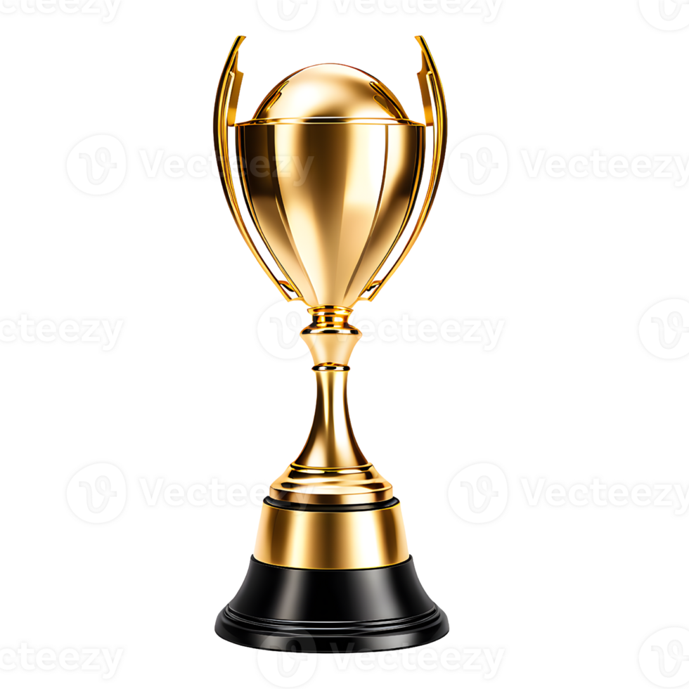 AI generated Golden Trophy Cup Isolated on Transparent Background png