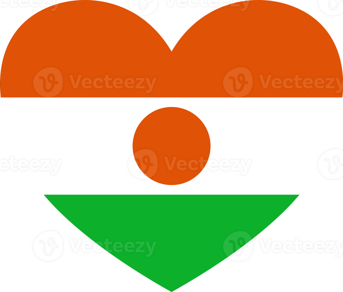 Niger flag  heart shape png