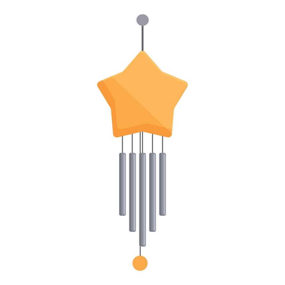 Star metal wind chime icon cartoon vector. Summer morning glory vector